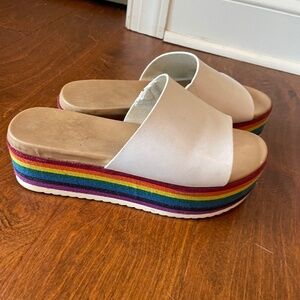 Rainbow Platform Slides Sz. 8